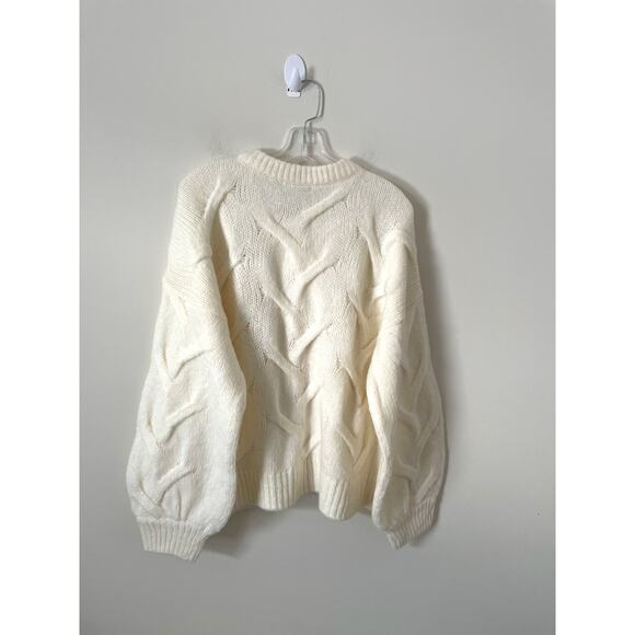 Madewell Chunky Wool Blend Cardigan Cream Size XL NEW - Picture 2 of 8